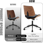 Home Office Chair No Arms with Wheels, Adjustable Height Small Desk Chair - Image 8