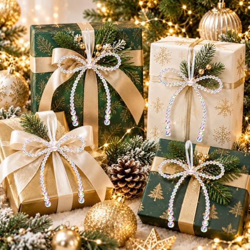 DIYDEC 18PCS Large Christmas Pearl Bow Ornament 7in Tree Topper Decor - Image 6
