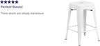 Flash Furniture Lily 4 Pack Commercial Grade 24" High Backless White Metal - Image 5