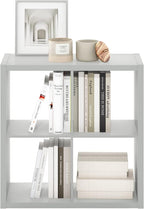 Furinno Cubicle Open Back Decorative Cube Storage Organizer, Light Grey - Image 8