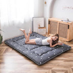 MAXYOYO Grey Triangle Printed Japanese Futon Floor Mattress, Thicken Sleeping - Image 3