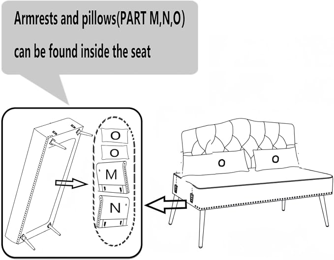 oaaktu Small Velvet Loveseat Sofa - Image 6