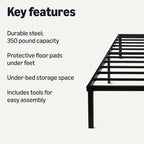 Amazon Basics Metal Bed Frame, Non-Foldable Platform Bed, Easy Assembly - Image 3