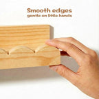 Nursery Floating Shelves for Kids Room, 4 Pack 15.7 Inch Natural Wood Wall - Image 4