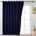 Yakamok Navy Blue Blackout Patio Door Curtain Panels W100 x L108, 1 Panel | by Yakamok