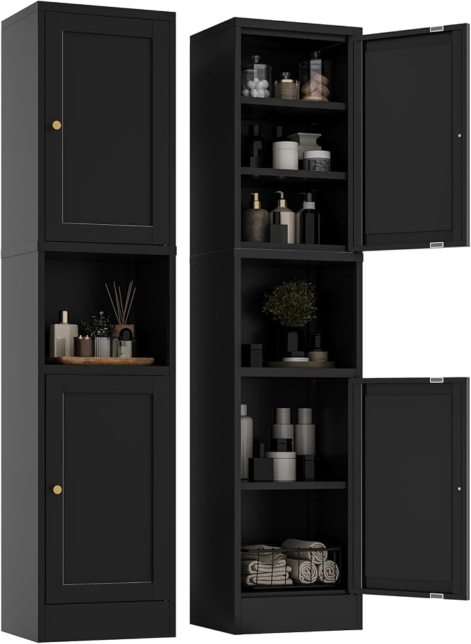 YAUWOH 2-Door Metal Storage Cabinet, Tall Slim Pantry Organizer by YAUWOHFactoryOutletsColorfulMetalFurniture