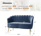 HULALA HOME Modern Velvet Loveseat Sofa - Image 2