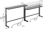 Kitstorack 2-Pack Dark Gray Console Table, 7.9" Deep Panel, Adjustable Height & - Image 3