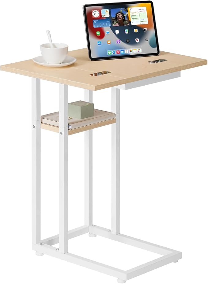 HOOBRO Foldable End Table, C Shaped Side Table - Image 9