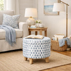HomePop Upholstered Round Storage Ottoman|Homepop Home Décor|Upholstered Round - Image 2
