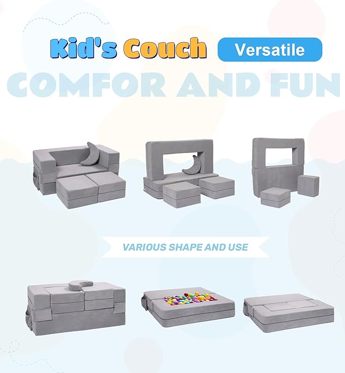 Elftopia Modular Kids Sofa, Toddler Couch Foam Armchair - Image 3