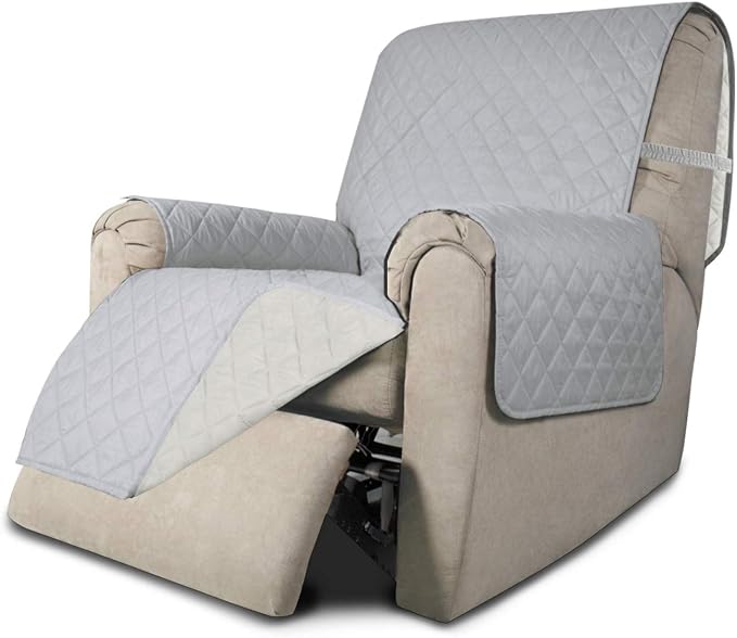 Easy-Going Reversible Couch Cover, Recliner 19 in, Light Gray/Ivory | Machine by Easy-Going