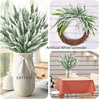 CATTREE Artificial Lavender, Plastic Plants Fake Flowers Bouquet Home Bridal Wedding Office Party Garden Balcony Indoor Outdoor DIY Centerpieces Arrangements Simulation Craft Decoration White 4pcs - Image 2
