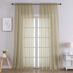 Taupe Bedroom Curtains 2 Panel Sets 96 Inch Length, 59 Inch Extra Wide Light by OVZME