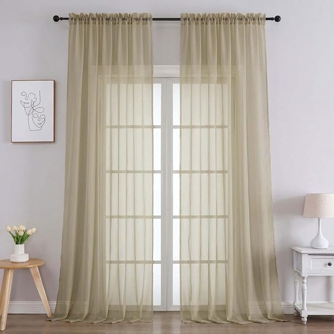 Taupe Bedroom Curtains 2 Panel Sets 96 Inch Length, 59 Inch Extra Wide Light by OVZME