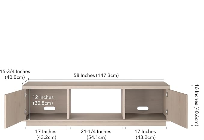 Henn&Hart Fluted TV Stand for TVs up to 65" - Image 3