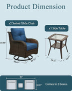 Patio Furniture Set, High Back Swivel Chairs, Weather Resistant Olefin Fabric - Image 6