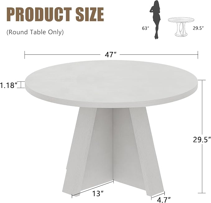iPormis 47-Inch Round Dining Table - Image 7