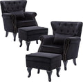 Accent Chairs with Ottoman Set of 2 Velvet Wingback Club Chair Upholstered by DMFurniture