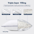 MIULEE Goose Feather Down 20x20 Pillow Insert Set of 2 - Image 3