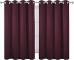 Burgundy Red Thermal Blackout Curtains/52 x 54 Inch/Set of 2 Panels Room - Image 2