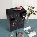 Apothecary Cabinet with 9 Drawers & Labels Rustic Library Card Catalog Cabinet - Image 4