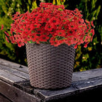 Artificial Outdoor Flowers,8 Bundles Outdoor Fake Flowers UV Resistant Faux Outside Plastic Flower Plants for Outside Indoor Décor(Red) - Image 4