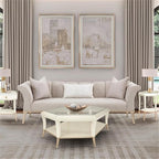 MICHAEL AMINI Yvette Sofa in Porcini Velvet and Champagne Wood Frame - Image 2