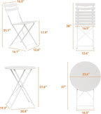 GarveeLife 3 Piece Patio Bistro Set, Folding Patio Bistro Table and Chairs Set - Image 8