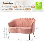HULALA HOME Velvet Loveseat Sofa - Image 6