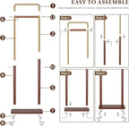 Taitiy Clothes Rack Solid Wood Coat Rack, Metal and Solid Wood Combination - Image 5