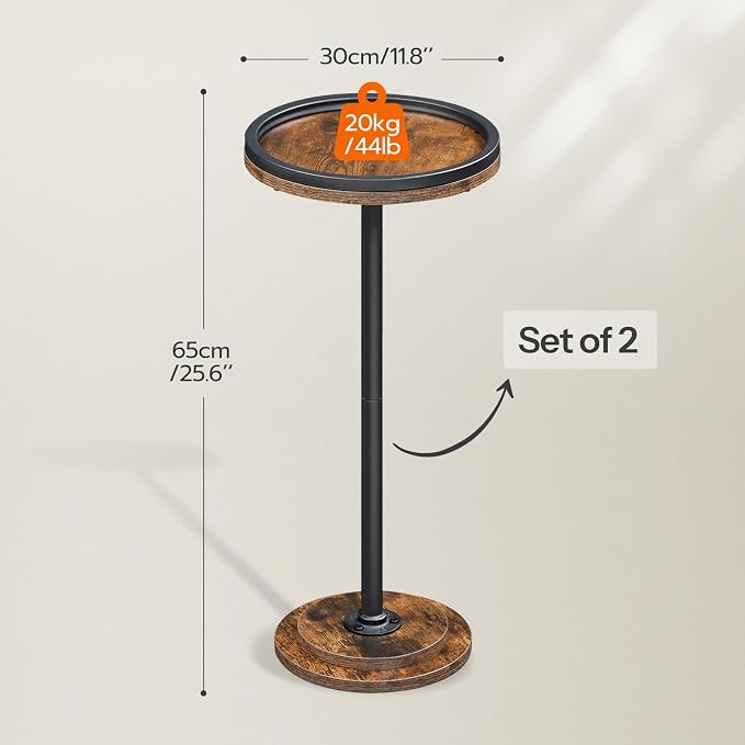 HOOBRO Small Round Side Tables, Drink Tables, Coffee Martini Tables - Image 3