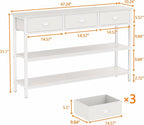 Furologee White Long 47" Console Sofa Table - Image 3