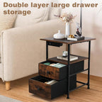 PESRAE Floor Lamp with Table & 2 Drawers, End Table with 3 Color Temperature - Image 2
