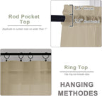 Sheer Curtains 84 Inches Long 2 Panels Set, Sheer Taupe Curtains - Image 4