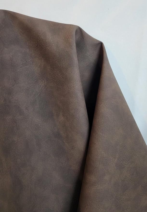 Cafe Brown Nubuck Soft Faux Leather Fabric Sheet PU Leather Sold by The Yard - Image 3