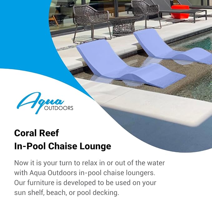 Aqua Outdoors - in-Pool Chaise Lounger - Inside Pool & Sun Shelf Lounge Chair - - Image 8