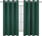 Blackout Curtains 66 x 54 Inch Long Dark Green Curtains Set of 2 Panels Room - Image 2
