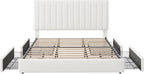 Allewie King Size Storage Bed Frame, Vertical Channel Tufted Adjustable - Image 8