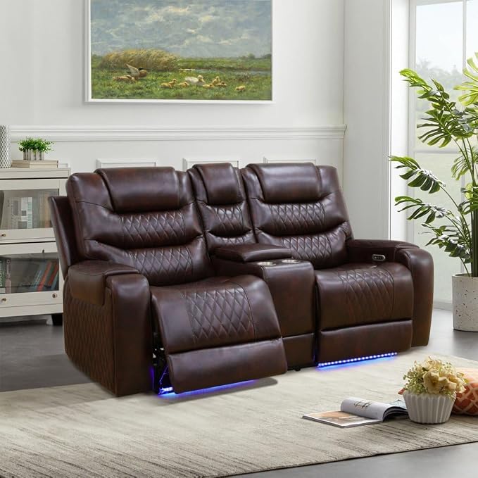 Leather Power Recliner Sofa Set - Image 5