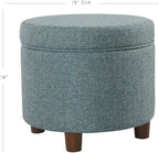 Homepop Home Decor | Upholstered Round Storage Ottoman | Ottoman - Image 3