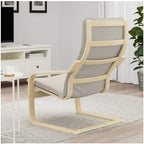 IKEA Poang Armchair Birch Veneer Knisa Light Beige 792.407.90 - Image 2