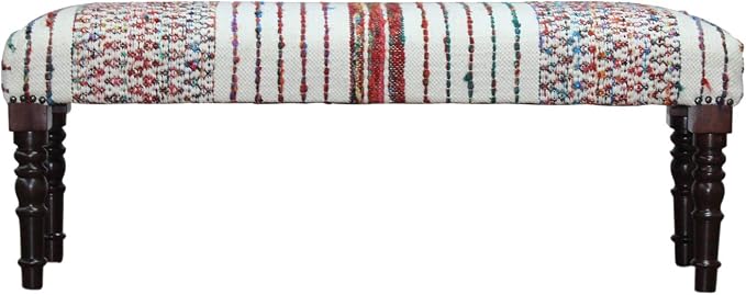 LR Home Multicolor Handmade Upholstered Bench by LRHome