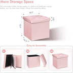 B FSOBEIIALEO Storage Ottoman Cube, Velvet Tufted Folding Ottomans - Image 3