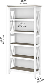 Bush Home Tall 5 Shelf Bookcase - Image 3