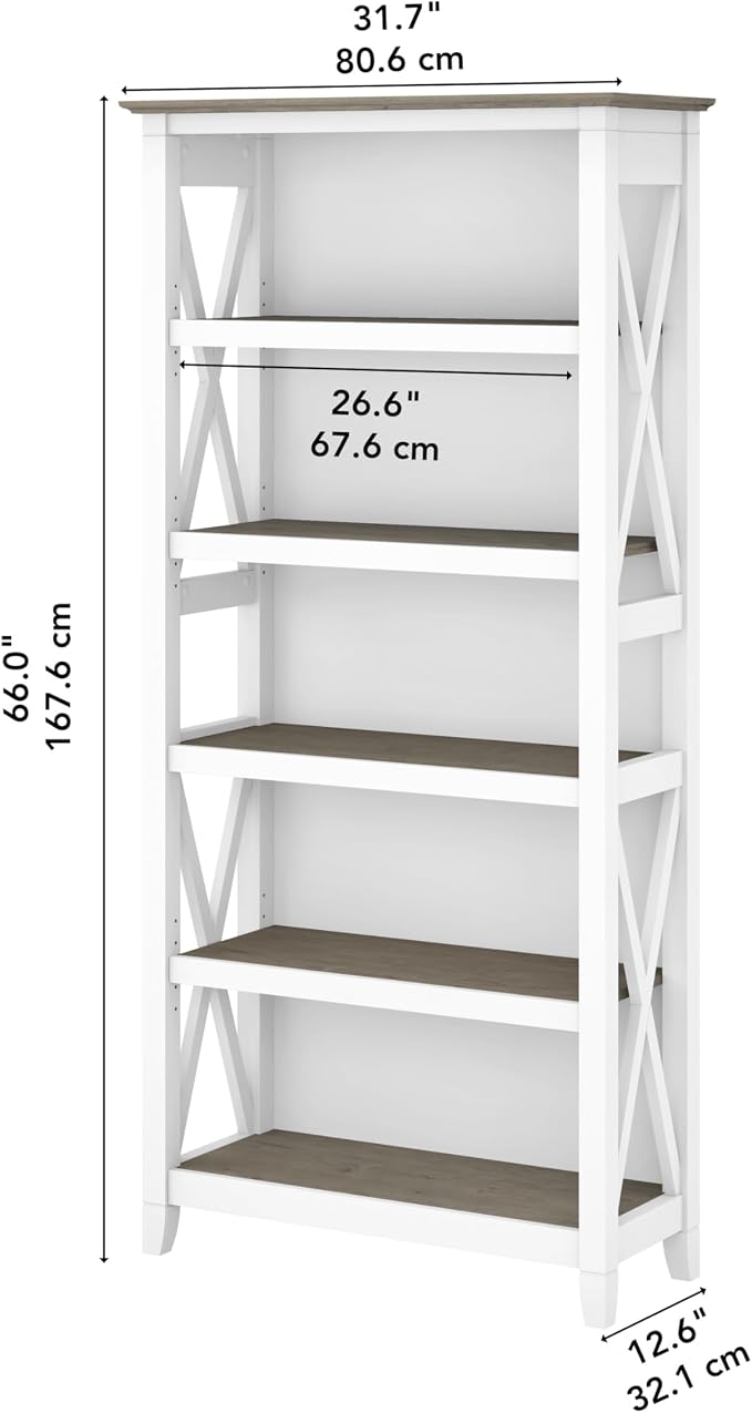 Bush Home Tall 5 Shelf Bookcase - Image 3