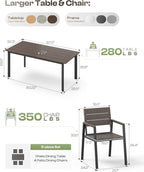 Outdoor Dining Set for 4, Patio Table and Chairs Set - Image 6