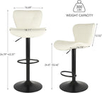 Nalupatio Modern Bar Stools Set of 2, Adjustable Faux Leather Upholstered - Image 2
