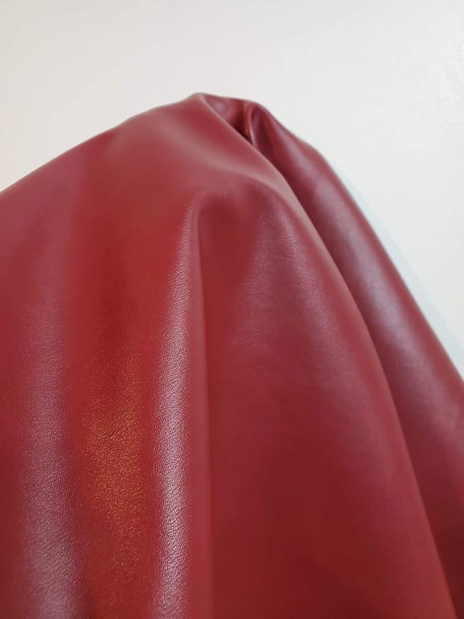 NAT Leathers | Burgundy Soft Faux Leather PU | 2 Yards Cut by The Yard | by NATLeathers