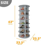 SpaceAid 7 Tier Rotating Shoe Rack Tower, Spinning Shoe Display Lazy Susan - Image 2